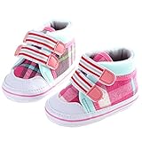 ベビーシューズ　カジュアルシューズ　グリッド　ファッション　可愛い　ソフト　コットン　女の子　春夏秋 (M)