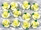 磁器Bisque 1 / 2 " 2つトーンイエローバラ追加Beauty to many creative crafts ( 12 / Pkg )