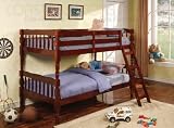 Coaster Bunk Bed - Twin / Twin Size Bunk Bed with Ladder in Cherry [並行輸入品]