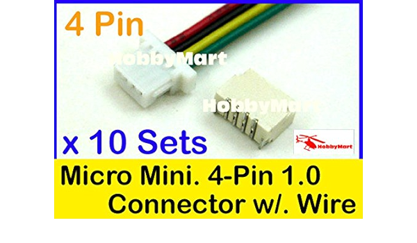 Amazon マイクロjstのshの1 0mmピッチ4ピンメスconnectorwireとオスコネクタは 10セットをxは ラジコン ドローン 通販