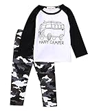 ベビー　子供服　綿　長袖　Ｔシャツ　迷彩服ロングパンツ　2点セット　超柔らかい　カコイイ　赤ちゃん　男の子　出産祝い　普段着　ファション (110)