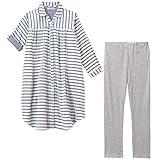 アビックス マミールナ マタニティパジャマ長袖授乳口付き M-L オフ ダブルガーゼ・スムース 377444