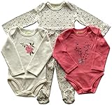 ベビー服：ロンパース・パンツ女の子4点セット70サイズ・ローズ小花柄・椿・バンビ