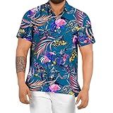 シャツ ビーチ リゾート プリント 半袖 メンズ ボタン レジャー ス tシャツ プリント 形態安定 ストリートホームウェア プリント Tシ