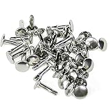 大カシメ 9ｍｍ 両面 超長足 シルバー ニッケル 16セット 頭 足 各16 頭9mm 幅9mm 高14.5mm 鉄 ニッケルメッキ 足長さ14.5mm 挟み込んで留める金具 鞄 雑貨 服飾金具 多用 かざり 金属パーツ 裏表同じ仕上がり リングバインダー金具 用箋鋏 留め具