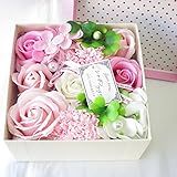 花のプレゼント 花 ソープフラワー フレグランス フラワー 造花 誕生日プレゼント 女性 (BOXピンク)
