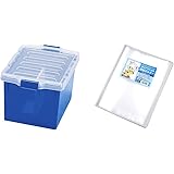 【セット買い】伊勢藤 収納ケース ブルー 24.5×34.5×21 同人誌ケース & クリアファイル収納ホルダー クリア