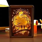 AOLVO Best Gift For You Papercutライト、3d Papercutライトボックス/3dシャドウボックスLEDライトPaper Sculpture夜ランプ – ABSフレーム