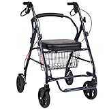 年配のウォーカーの手押し車四輪フォールディングライト車いす