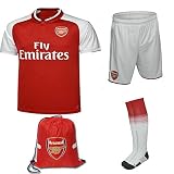 Arsenal 2017 18 kidユースレプリカジャージキットシャツ、ショート、靴下、バッグ)英語プレミアリーグ レッド