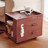 トレイ付きローワゴン　　ブラウン