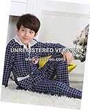 (チェリーレッド) CherryRed 子供 男の子 ファション パジャマ ルームウェア 部屋着 寝間着 上下2点セット 長袖 フリース 春秋向け リラックス 快適 気持ち良い チェック コットン 1
