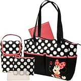 Disney Minnie 4 Piece Diaper Tote Bag Set by Disney