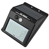 LEDソーラーライト VICKMALL LEDソーラーライト 防水防災モーションセンサー20LED搭載,ウォールライト、 軒先/庭/ガーデン/庭先/玄関周りなど対応 (1個同梱)