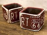 ROUTE66 Planter ルート66 プランター スクエア ミニ ２個セット Red
