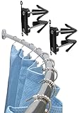 WingIts C-WCRBS5-6BAW Crescent Curved Shower Rod 5-Foot 6-Inch Projection, Polished Stainless Steel 
