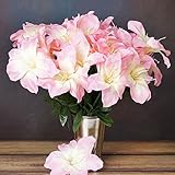 tableclothsfactory 60イースター人工ユリ結婚式花卸売Supplies – ピンク