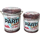 ヴィンテージ風 フェイク ペール缶スツール 2P IAC-2PST-431