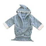 かわいい青いサメの赤ちゃん浴室ローブのフード付きのタオル