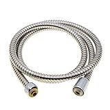 シャワーホース2 M、Saim anti-kink Leakproofステンレススチール交換用シャワーホースパイプソリッド真鍮コネクタと2ワッシャーforヘッドハンドヘルドシャワーBasinまたはキッ