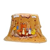 かわいい漫画の滑らかなフランネルブランケットキッズスローベビースムースマット/ラグ約43x43インチ (褐色)