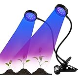 改良版ダブルラウンド植物育成LEDライト USB 赤/青LED低消費電力 ダブルスイッチの強度の変換ができる グリップ型360°角度及び高さ調整可 水耕栽培室内栽培育成植物に不可欠 (付き 1＊ソケッ