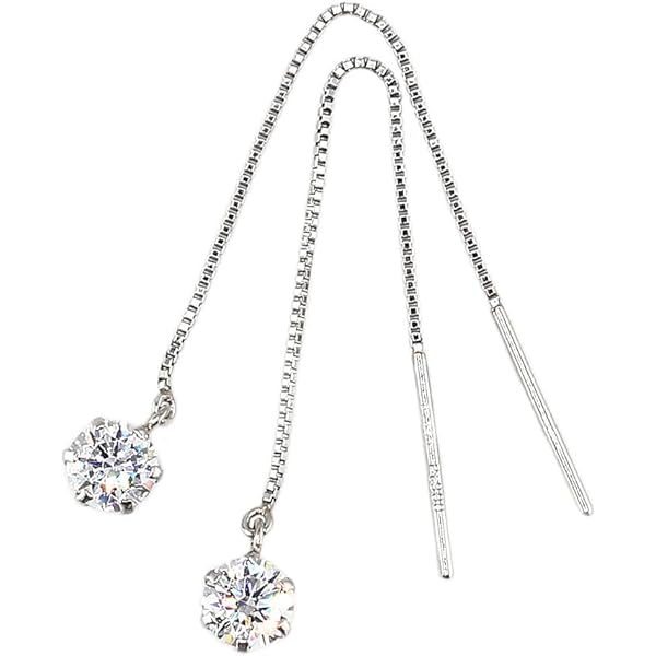 Amazon | プラチナ ダイヤモンド0.1ctx2 typeAAA 六本爪アメリカン