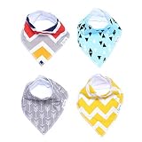 DALMI Absorbent 100% Organic Cotton Bandana Drool Bibs with Snaps for Baby: Colorful Prints - Modern
