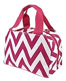 Ever Moda Pink Chevron Zig Zag Insulated Lunch Bag 10-inch [並行輸入品]