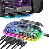 JSAUX RGB ドッキングステーション Steam Deck (OLED)/ROG Ally/Legion Go対応 8-in-1 USBC ドック 4K@60Hz HDMI、ギガビットイーサネット、USB C 3.0、デュアルUSB A 3.0、USB 2.0、100W USB C充電-クリスタル