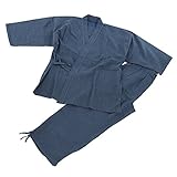 [江戸てん] Edoten Men's Japan Kimono quilted clothes Sasiko Samue NV XL
