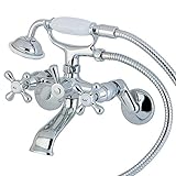 Kingston Brass KS266C Victoria 3-Inch to 9-Inch Wall Mount Tub and Shower Faucet, Polished Chrome [並