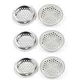 uxcell 目皿 排水口用 エアーベント ステンレス鋼製シルバートン ホームオフィス用 換気ルーバー 通気孔 6個入り