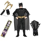 Batman Tdkr幼児用コスチュームwithガントレット、メイクアップスティック、Grappling Hook