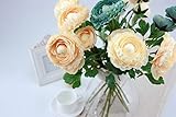 Coobl人工シルクフラワーSenior装飾ティーローズブーケ花ウェディングブーケ花嫁Holding Garlands Vine Plant花嫁DIY花アートホーム装飾（6pcs） ブルー A