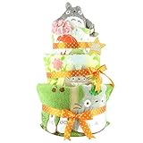 おむつケーキ トトロ 3段 出産祝い ベビーギフト タオル ガラガラ スタイ ぬいぐるみ ジブリ ネコバス totoro15