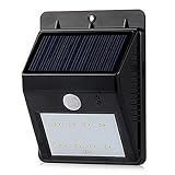 人が通ると自動点灯！自動点灯で防犯対策！屋外用 8LED ソーラーライト 屋外用 8LED ソーラーライト ガーデンライト 人感センサー モーションセンサー 防水規格 IP65