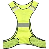 Ueasy 夜間安全 反射ベスト LED安全ベスト 高視認性 ポケット付き マジックテープ式 調節可能 メッシュ 通気性 夜間走行 自転車 ランニング 安全 作業 警備 工事 夜間 作業 [並行輸入品