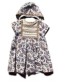 Alves Girls 'grey Patterned Dress With Decorative Pleating、一致するSeparate Hood カラー: グレー