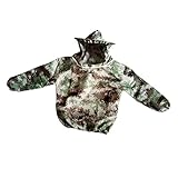 Fenteer 養蜂用品　ジャケット　ベール付き帽子　迷彩　全3種　ウエストバンド付き　保護服　　 - 迷彩1