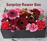 fleurcocoオリジナル 生花 フラワーボックス レッド 幅25㎝