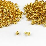 【KAMONレザー】片面カシメ 頭3mm 足4mm 真鍮製 100個セット レザークラフト 金具 スタッズ リベット カシメ金具 手芸 留め具