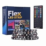 Tingkam? 16.4 ft 5M Waterproof 5050 SMD RGB LED Flexible Strip Light Black PCB Board Color Changing 