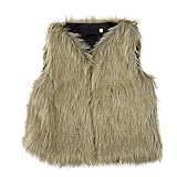 PER キッズ ベスト ノースリーブベスト 子供服 フェイクファー もこもこ ファッション 可愛い 春秋に適用(ブラック)