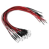 PATIKIL 3V - 6V 5mm LED発光ダイオード 12個 配線済み ミニLEDライト 電球 発光ランプ RC DIY インジケーター照明装飾用 レッド