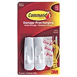 3 M commandremovable粘着ユーティリティフック、3-lb容量、プラスチック、ホワイト、2 PK