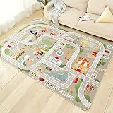子供ゲームパッド 遊びマット 道路交通 数字柄 プレイマット カーペット 防音 防汚 洗える 抗皺不熱 防水 床暖房対応 ベビーや子供の部屋 早期教育 保育園 幼稚園 床暖房対応 寝室 80×120CM