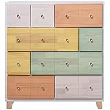 アビライト 大川家具(日本製) 天然木 パステルチェストシリーズ ワイド 4段 チェスト EN-0048