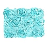 NaiFei新生児9Dローズの花の写真写真の背景ブランケットラグ (青)