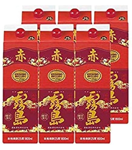 Amazon.co.jp: 霧島酒造茜霧島 芋 25度 パック 1800ml×6本[ケース販売